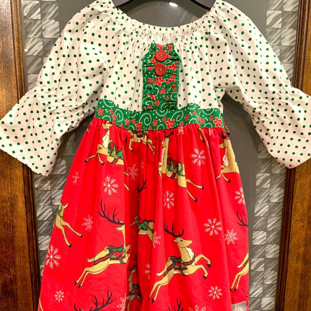 Eleanor Rose Reindeer Christmas Dress